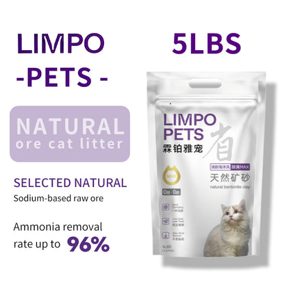 LIMPO  Natural Mineral Litter MAX Deodorizing Low Dust Efficient Cleaning Cat Litter Ore MAX5LBS 10LBS 20LBS（100 packs Starting from）