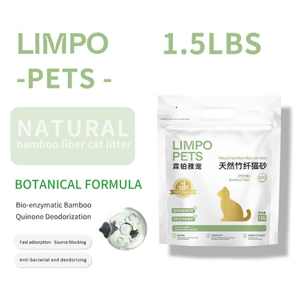 LIMPO Natural Bamboo Fiber Cat Litter sand-planted bamboo fiber 1.5L  3L  8L  （100 packs Starting from）