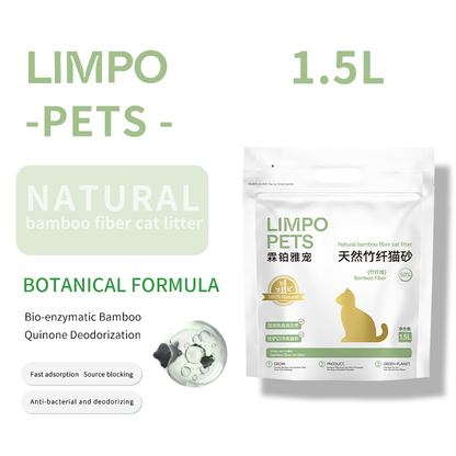 LIMPO Natural Bamboo Fiber Cat Litter sand-planted bamboo fiber 1.5L  3L  8L  （100 packs Starting from）