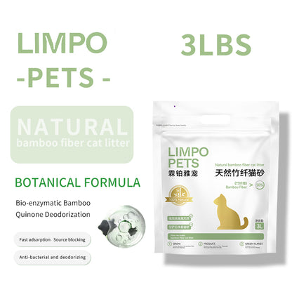 LIMPO Natural Bamboo Fiber Cat Litter sand-planted bamboo fiber 1.5L  3L  8L  （100 packs Starting from）