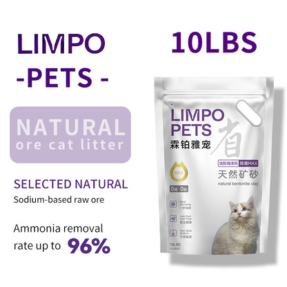 LIMPO  Natural Mineral Litter MAX Deodorizing Low Dust Efficient Cleaning Cat Litter Ore MAX5LBS 10LBS 20LBS（100 packs Starting from）